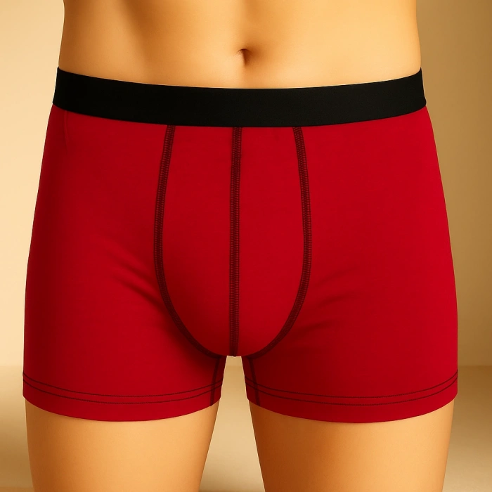 Erkek 3lü Boxer Seti – XL Beden (Kaktüs Temalı / Kırmızı / Beyaz)