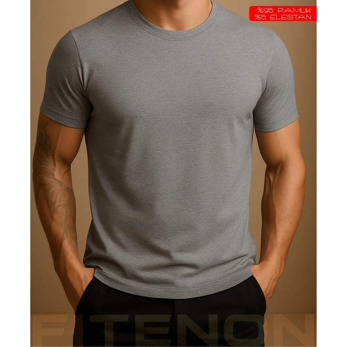 Fitenon Erkek 2’li T-Shirt Seti – (Gri)