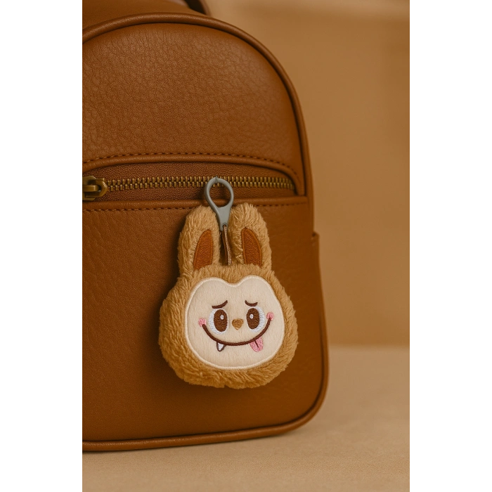 Labubu Kahverengi Peluş Anahtarlık