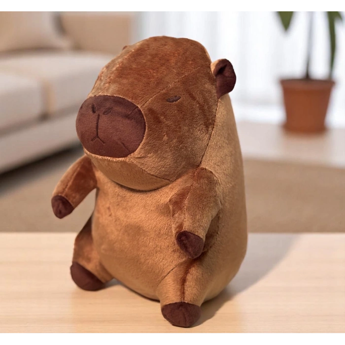 Oturan Kapibara Peluş Yastık