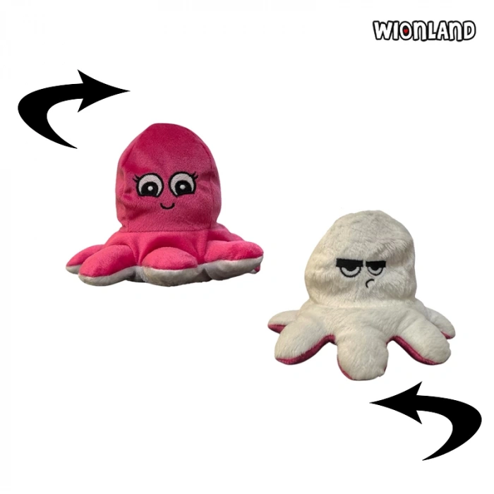 Pembe Beyaz Mood Ahtapot Peluş