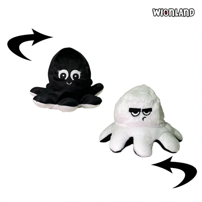 Siyah Beyaz Mood Ahtapot Peluş