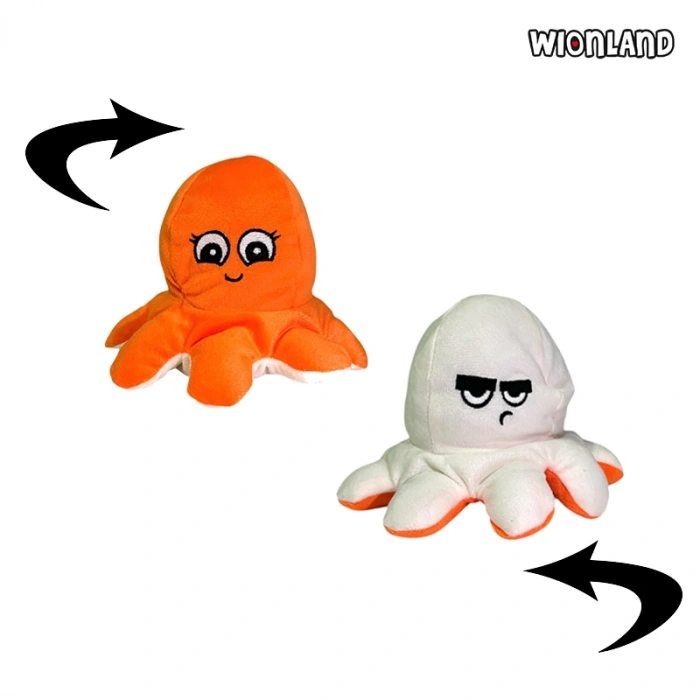 Turuncu Beyaz Mood Ahtapot Peluş