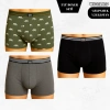 Erkek 3lü Boxer Seti – L Beden (Siyah / Yeşil Desenli / Gri)