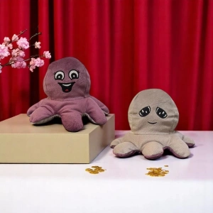 Bordo Beyaz Mood Ahtapot Peluş