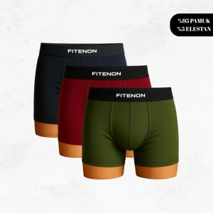 Fitenon Erkek 6’lı Boxer Seti – (Lacivert / Bordo / Yeşil)