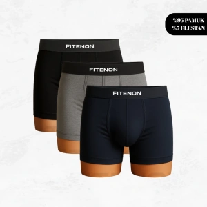 Fitenon Erkek 6’lı Boxer Seti – (Siyah / Gri / Lacivert)