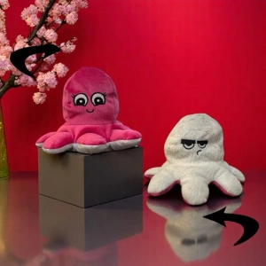 Pembe Beyaz Mood Ahtapot Peluş