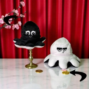 Siyah Beyaz Mood Ahtapot Peluş