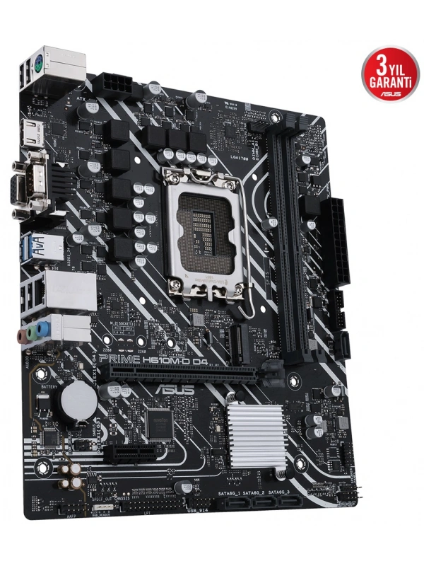 ASUS PRIME H610M-D DDR4 3200(OC) VGA HDMI DP M.2 mATX 1700p