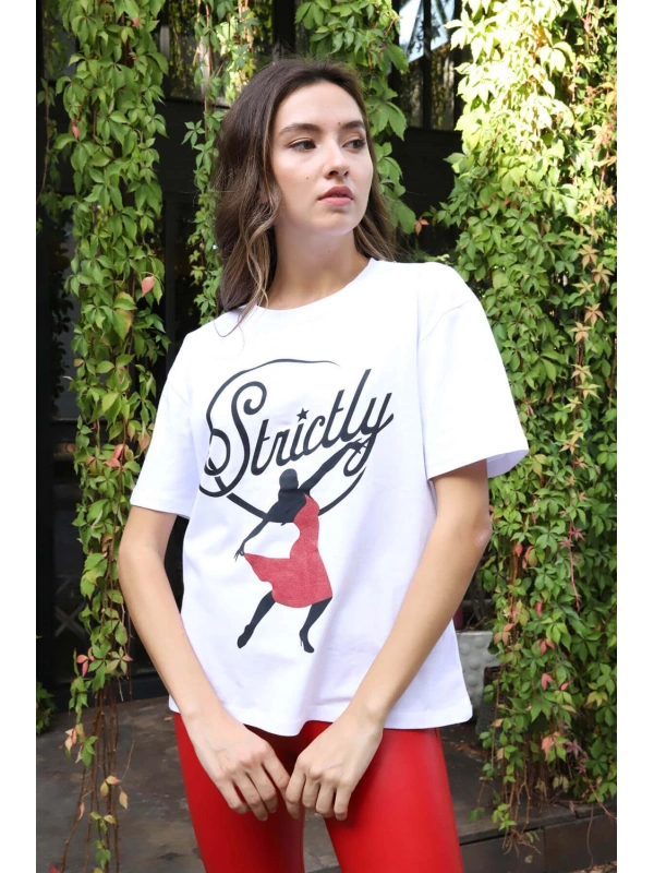 Baskılı Tişört - BEYAZ