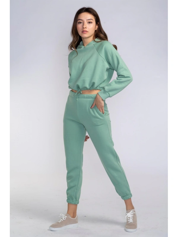 Bel Lastikli Şardonlu İkili Takım-MİNT YEŞİLİ