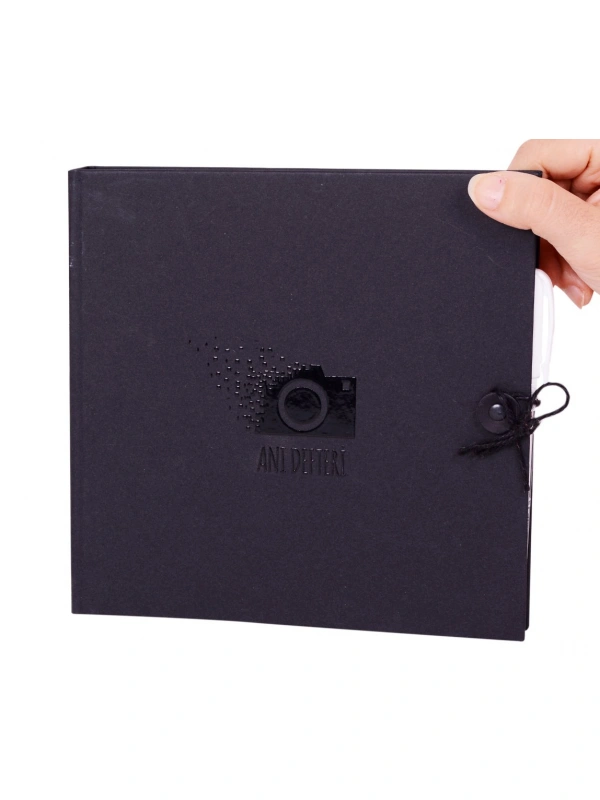 Beyaz Kalemli Kendin Yap Albüm Siyah Anı Defteri