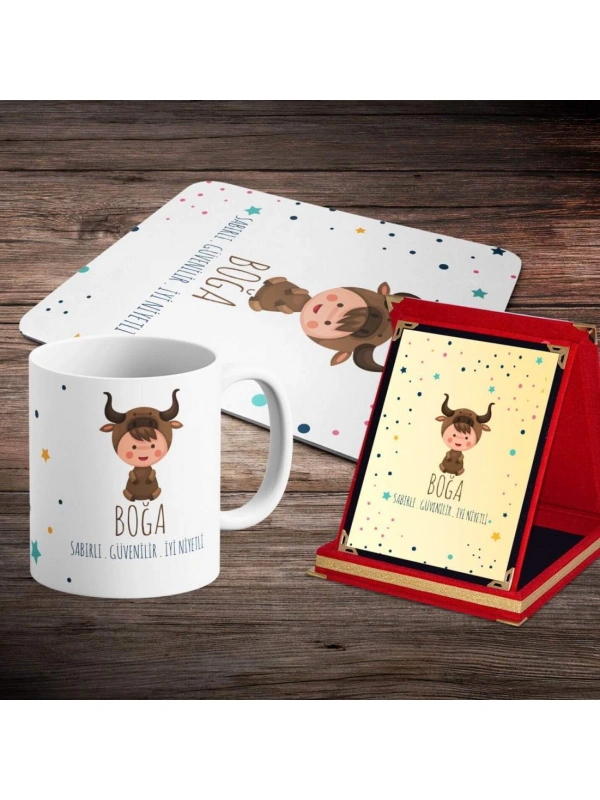 Boğa Burcuna Özel Tasarım Sevimli Hediye Seti