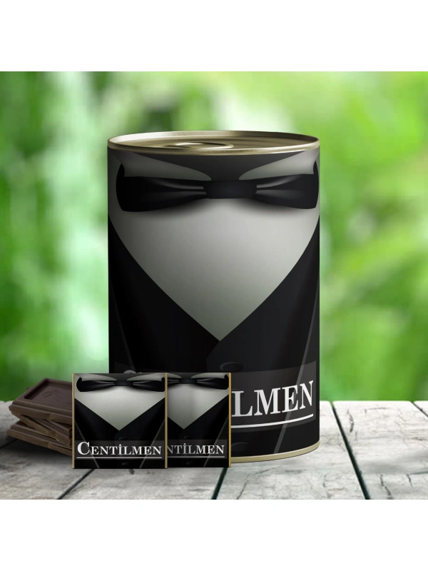 Centilmen Temalı Hediye Çikolata Konservesi