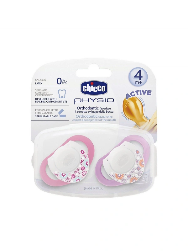 Chicco Physio Kauçuk Emzik 4+ ay - Pembe