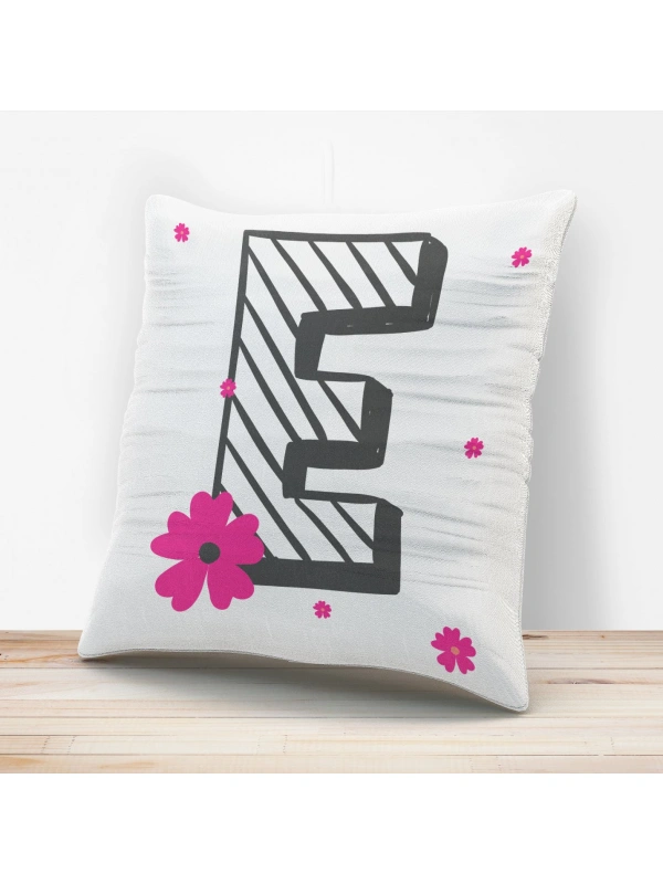 E Harfi Tasarımlı Yastık Kılıfı