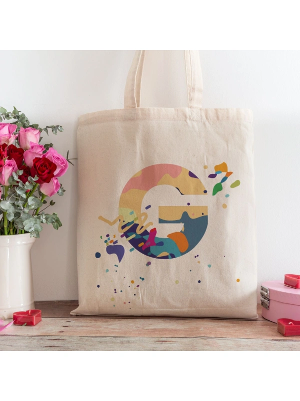 G Harfi Tasarımlı Alışveriş Plaj Bez Çanta