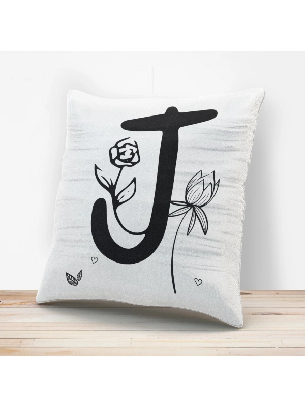 J Harfi Tasarımlı Yastık Kılıfı