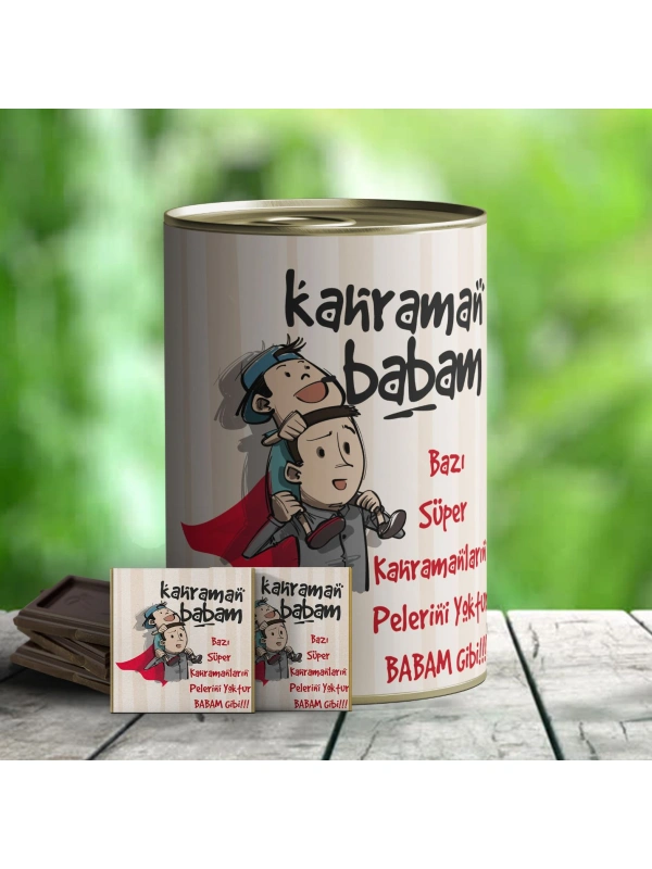 Kahraman Babam Hediye Çikolata Konservesi