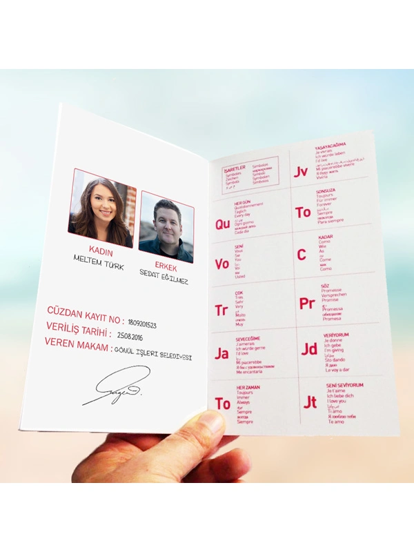 Kişiye Özel Fotoğraflı Sevgili Cüzdan