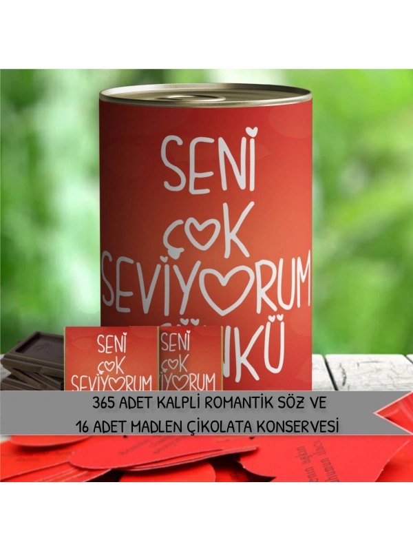 Madlen Çikolatalı Romantik Hediye Konservesi