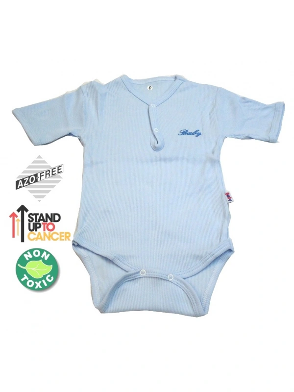 Sema Baby Yarım Kol Kaşkorse Badi (Body) - Mavi  0-6 Ay