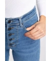 Düğme Detaylı Kesik Paça Slim Fit Jean-MAVİ