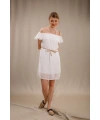 Madonna Yaka Elbise - BEYAZ