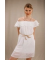 Madonna Yaka Elbise - BEYAZ