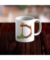 Özel Tasarım D Harfi Beyaz Kupa Bardak