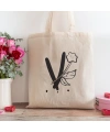 V Harfi Tasarımlı Alışveriş Plaj Bez Çanta