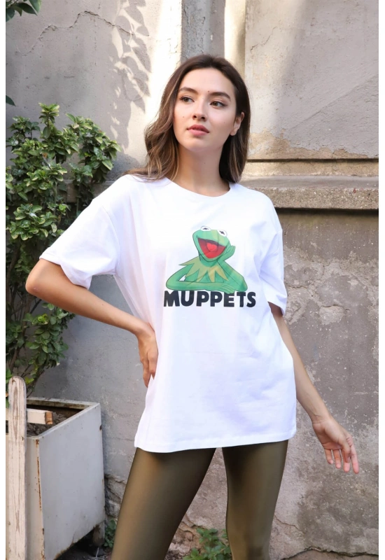 Baskılı Tişört-BEYAZ