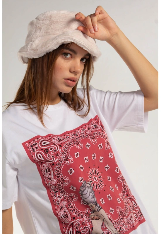 Baskılı Tişört - BEYAZ