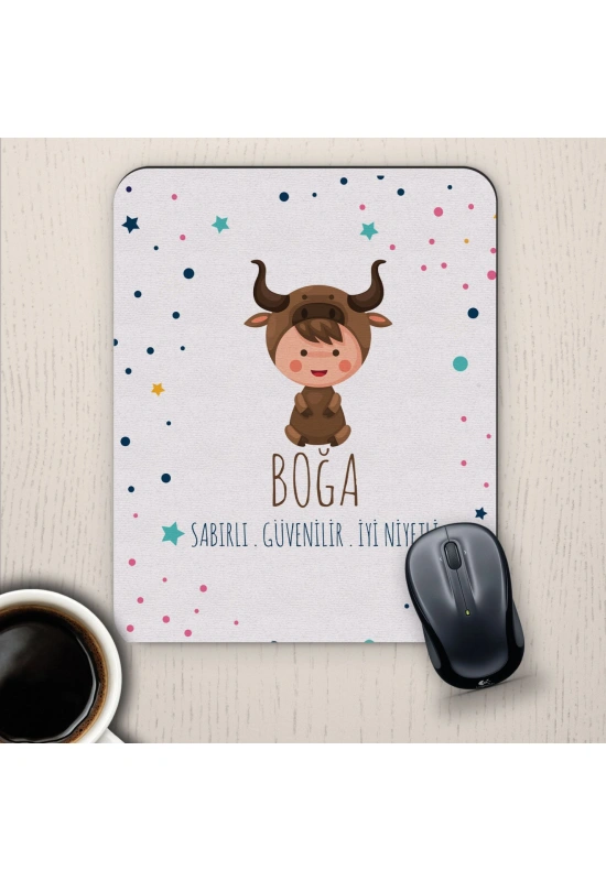Boğa Burçlarına Özel Sevimli Mouse Pad