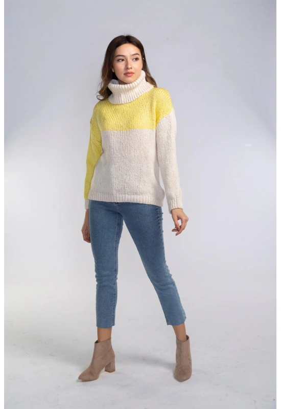 Boğazlı Örgü Kazak-SARI