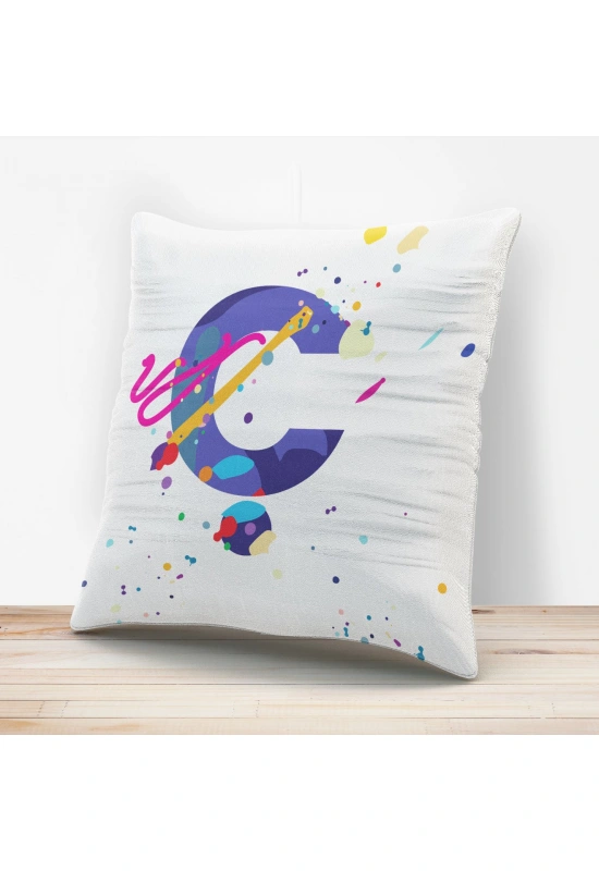 Ç Harfi Tasarımlı Yastık Kılıfı