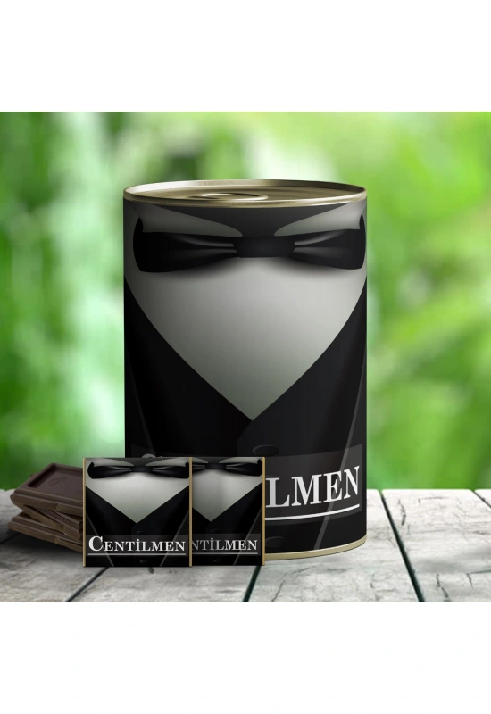 Centilmen Temalı Hediye Çikolata Konservesi