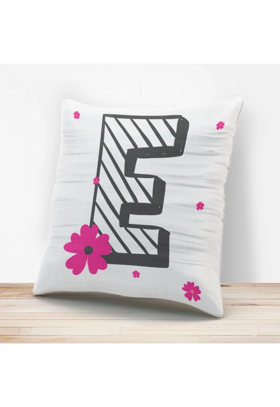 E Harfi Tasarımlı Yastık Kılıfı
