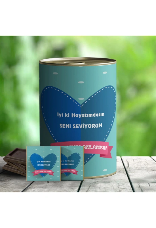 İyi ki Varsın Temalı Hediye Çikolata Konservesi