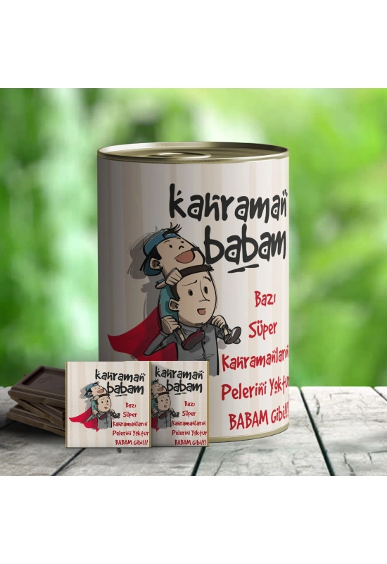 Kahraman Babam Hediye Çikolata Konservesi