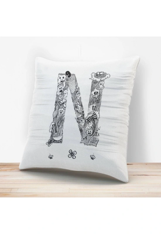 N Harfi Tasarımlı Yastık Kılıfı