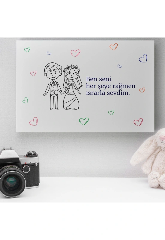 Romantik Tasarımlı Mini Kanvas Tablo - No10