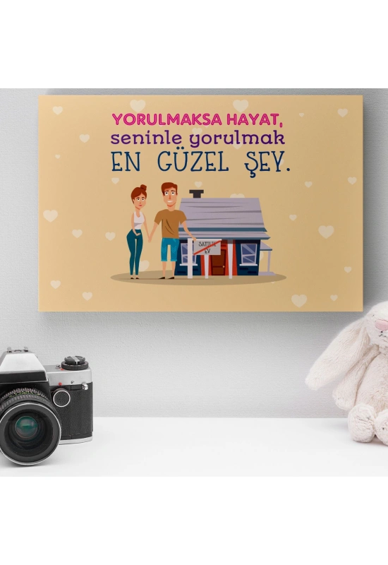 Romantik Tasarımlı Mini Kanvas Tablo - No8