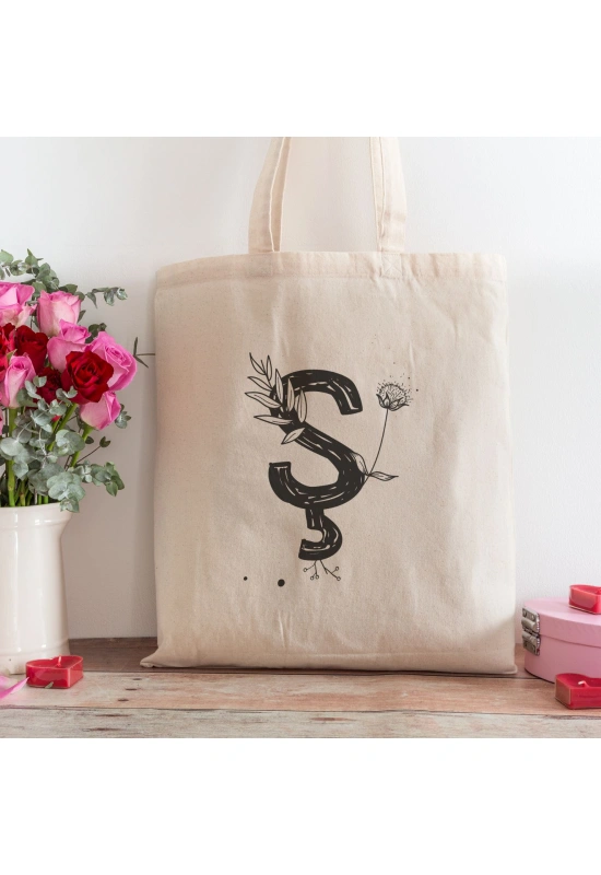 Ş Harfi Tasarımlı Alışveriş Plaj Bez Çanta