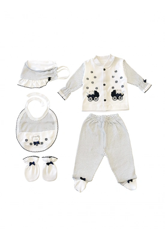 Sema Bebe 5li Premature Puanlı Set - Mavi