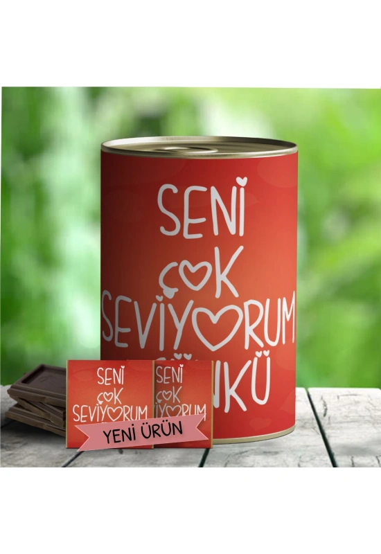 Seni Çok Seviyorum Çünkü Çikolata Hediye Konservesi