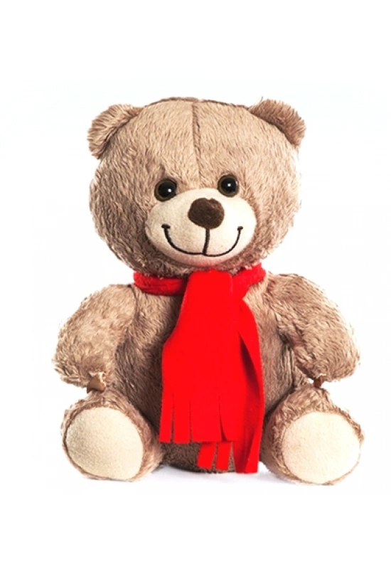 Sevimli Atklılı Peluş Ayıcık - Kahverengi