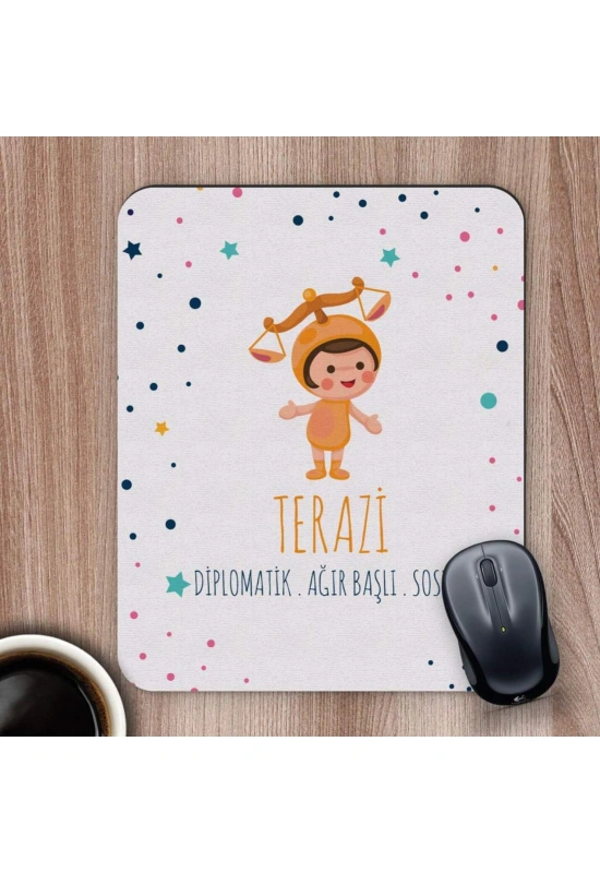 Terazi Burçlarına Özel Sevimli Mouse Pad