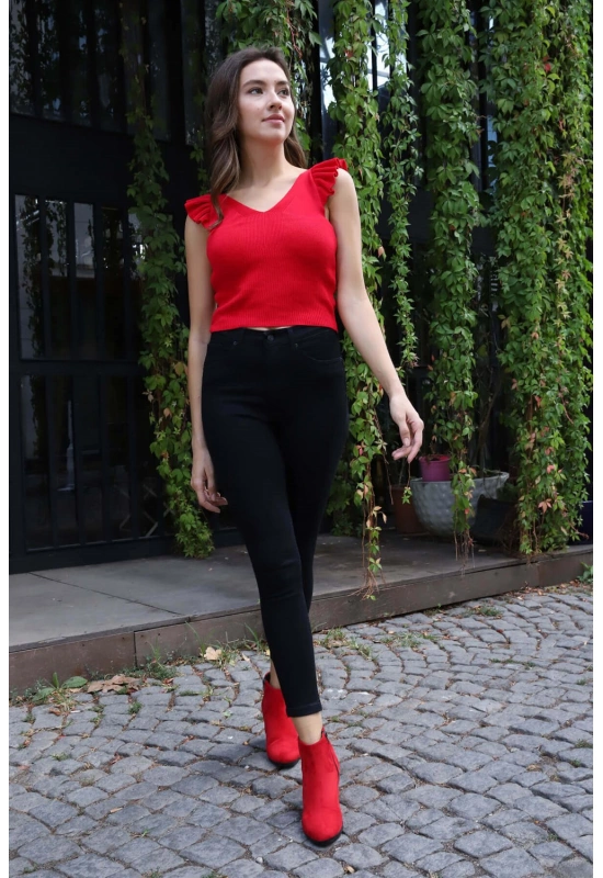 Yüksek Bel Yüksek Bel Skinny Jean Pantolon  Jean Pantolon - SİYAH